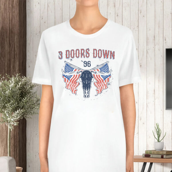 3 Doors Down Women's Cattle Skull Tank TShirt