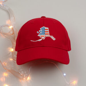 American Flag Alaska Hats Red