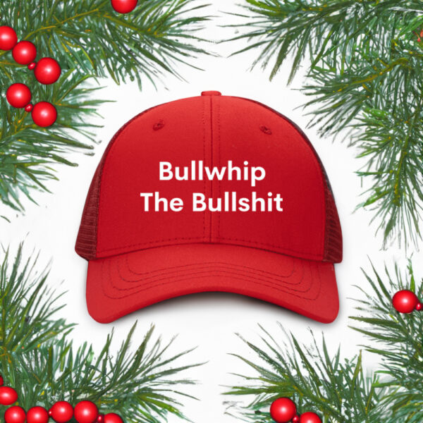 Bullwhip the Bullshit Red Mesh Trucker Hat