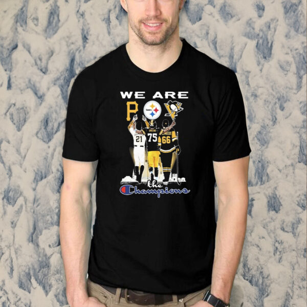 We Are The Champion Pittsburgh Sports Teams Clementa Greene And Lemieux Signatures Shirts