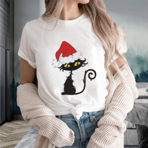 Christmas Cat Print Sweat T-Shirts