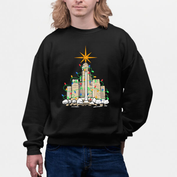 Deck the City Hall Christmas lights Buffalo shirts