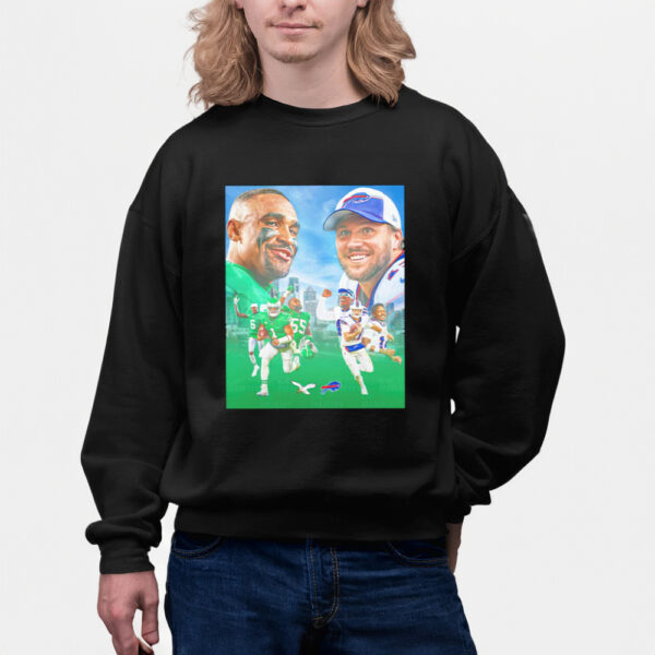 Philadelphia Eagles versus Buffalo Bills football shirts