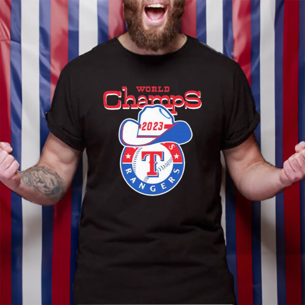 World Champs 2023 Texas Rangers Logo Cowboy TShirt