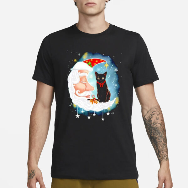 Cat black moon snowflake Christmas Shirt1