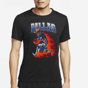 Cowboys Flaming Skeleton Player T-Shirt2