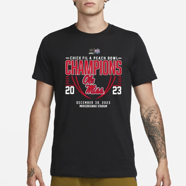 Ole Miss Rebels 2023 Chick-fil-A Peach Bowl Champions T-Shirt1