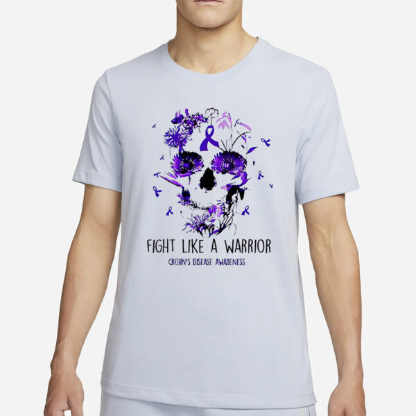 Skull Fight Like A Warrior Crohn’s Disease Awareness T-Shirt4