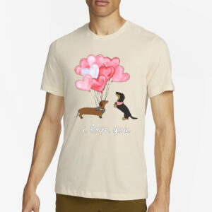 Valentine’s Day Love Dachshund Casual T-Shirt3