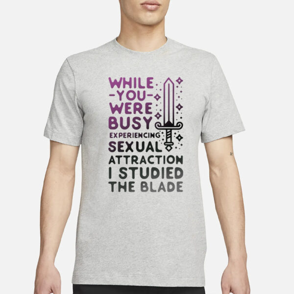 While You Were Busy Sexual Attraction I Stupided The Blade T-Shirt1