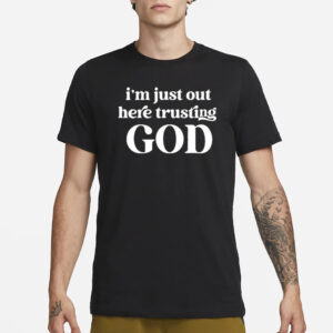 Women’s Casual I’m Just Out Here Trusting God Printed Long Sleeve Shirt3