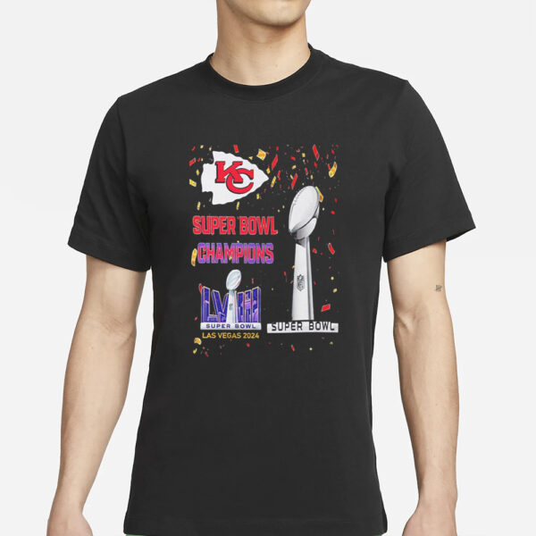 Kansas City Chiefs Super Sunday Champions LVIII Las Vegas 2024 T-Shirts