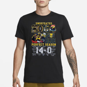 Michigan Undefeated 14-0 Perfect Season Rose Bowl 2024 Champs Go Blue T-Shirt3