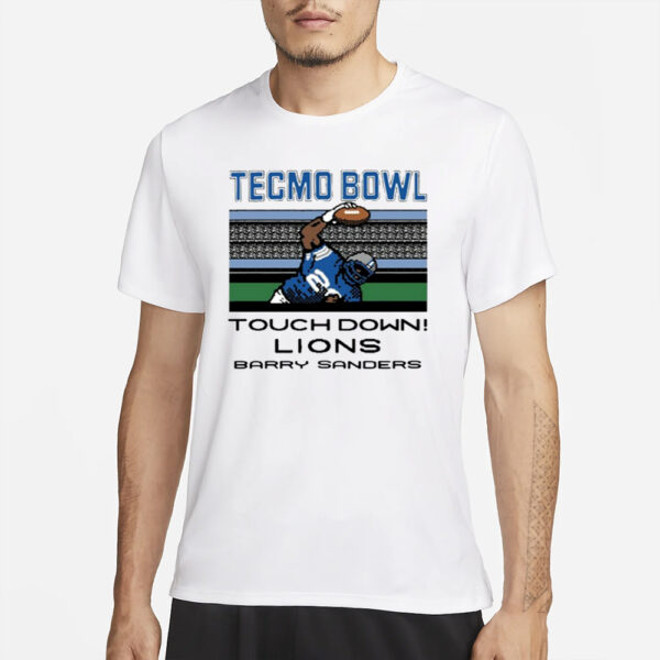 Tecmo Bowl Touch Down Lions Barry Sanders T-Shirt