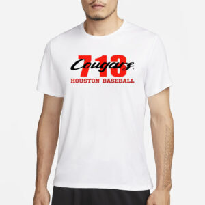 Houston Baseball 713 Cougars Houston Baseball T-Shirt3