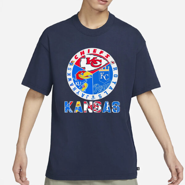 Kansas Sports Teams Chiefs Royals Jayhawks T Shirt1