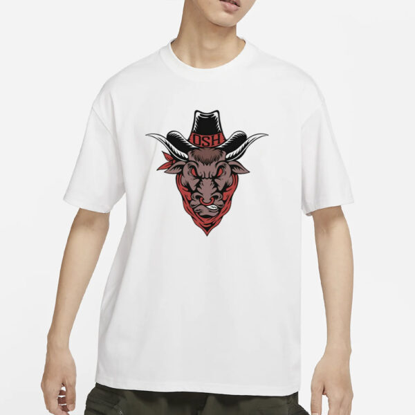 Old School Hats Bull Custom Printed T-Shirt