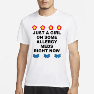 Omighty Just A Girl On Some Allergy Meds Right Now T-Shirt1