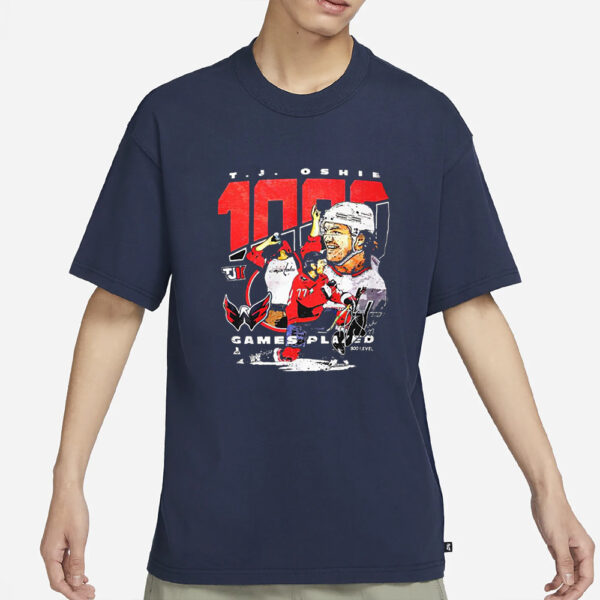 Capitals Tj Oshie 1000 Game Players T-Shirt1