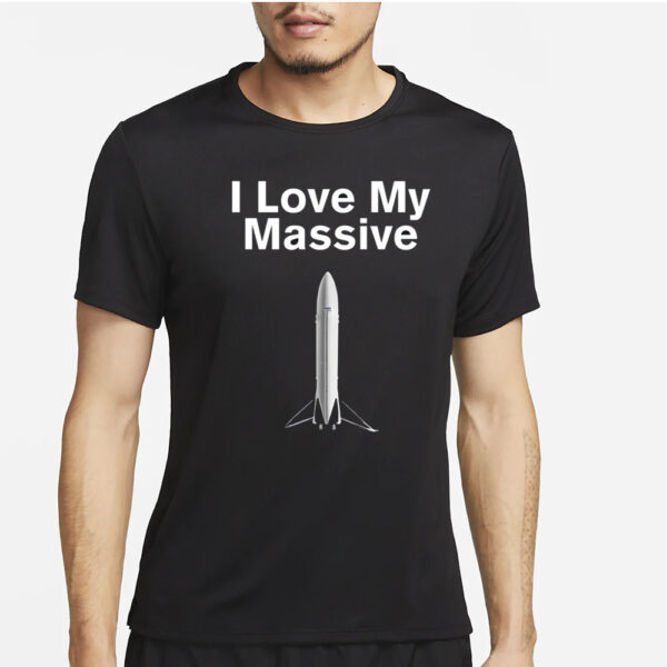 Elon Musk Wearing I Love Massive Rocket Starship T-Shirt2