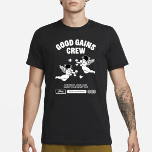 GOOD GAINS CREW IN BLACK T-SHIRT1