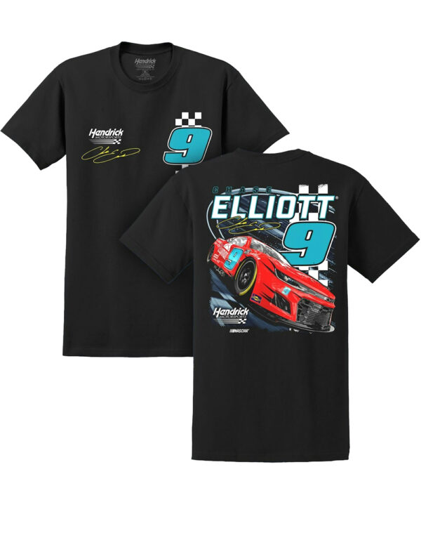 Hendrick Motorsports Chase Elliott #9 2024 Llumar 2-Spot Black T-Shirt