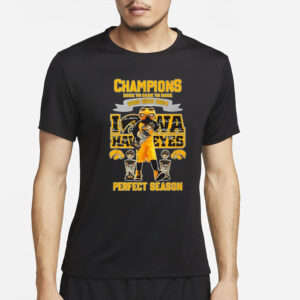 Iowa Hawkeyes Champions Back To Back To Back 2022 2023 2024 Perfect Season Signatures T-Shirt5