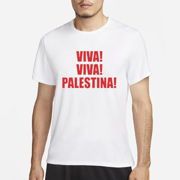 Julio Torres Wearing Viva Viva Palestina T-Shirt1