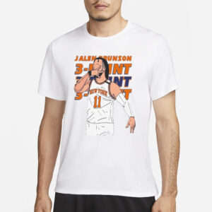 Knicks Jalen Brunson 11 Hand Sign Three Point Vector T-Shirt1