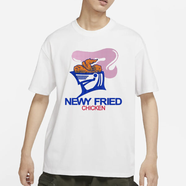 Lavender Baj Wearing Newy Fried Chicken T-Shirt