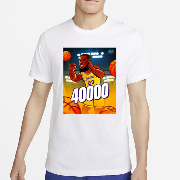 Lebron james sets an astonishing unbreakable record 40000 career points T-Shirt2