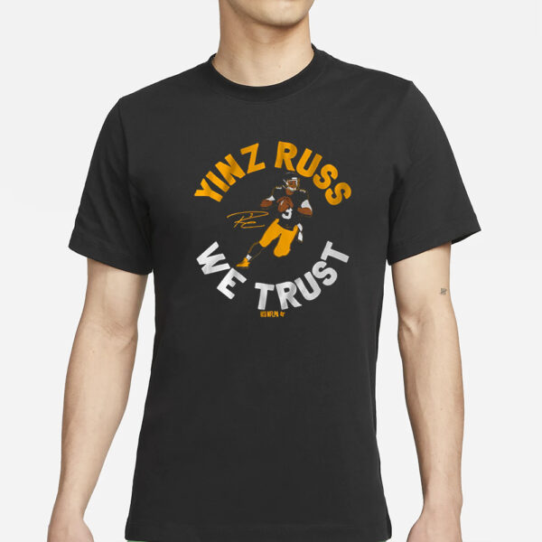 RUSSELL WILSON YINZ RUSS WE TRUST T-SHIRTS