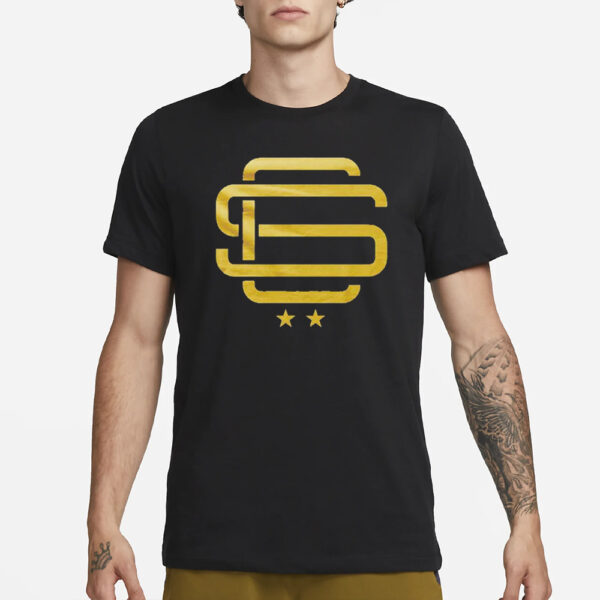 SqC Monogram Blk Gold T-Shirt4