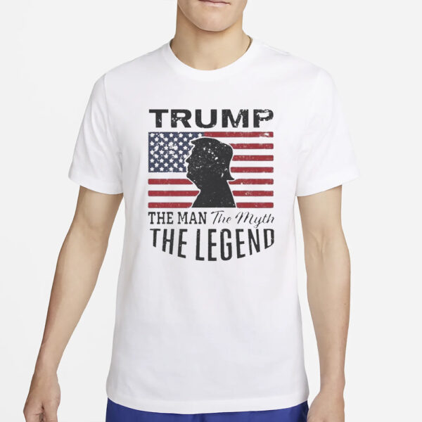 Trump The Man The Myth The Legend US Flag 2024 T-Shirt4