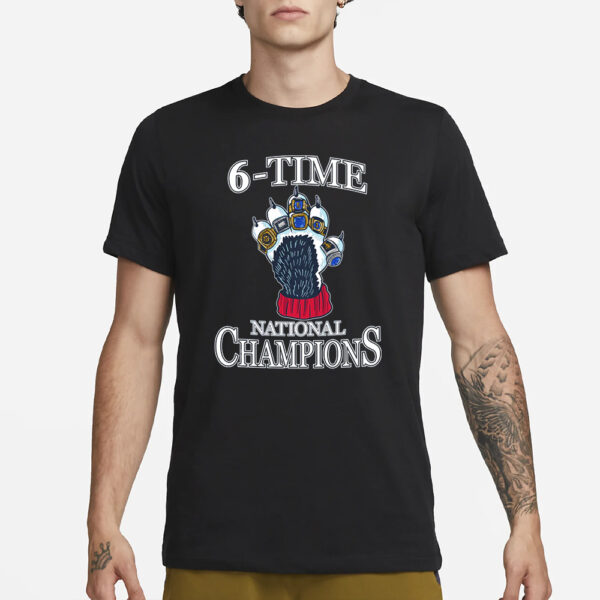 Barstool U 6 TIME NATIONAL CHAMPIONS T-SHIRT1