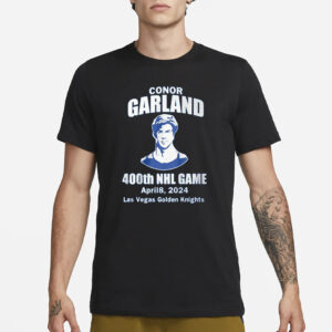 Golden Knights Conor Garland 400th Game T-Shirt4