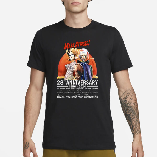 Mars Attacks 28th Anniversary 1996-2024 Thank You For The Memories T-Shirt1