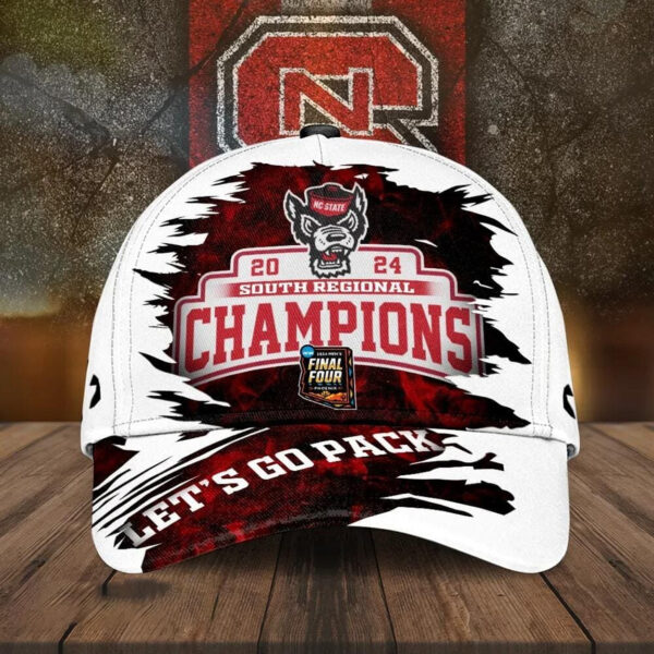 Nc State Let’s Go Pack 2024 Final Four South Regional Champions Hat2