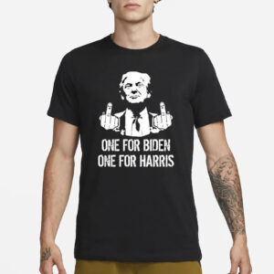 Trump Middle Finger One For Biden One For Harris T-Shirt1