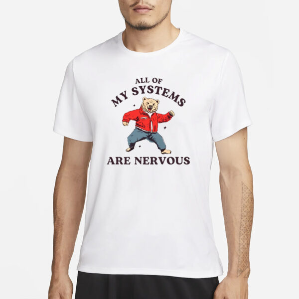 All Of My Systems Are Nervous Bear T-Shirt1