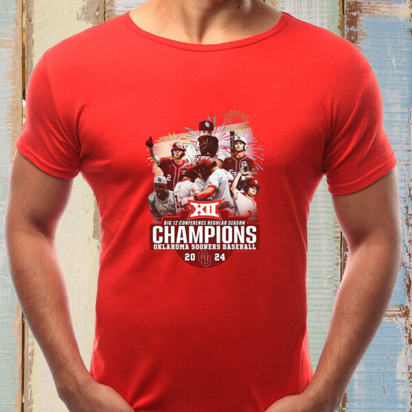Big 12 Conference Regular Season Champions Okalahoma Sooners Baseball 2024 T-Shirts