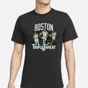 Celtics Triple Threat Holiday Tatum Brown T-Shirts