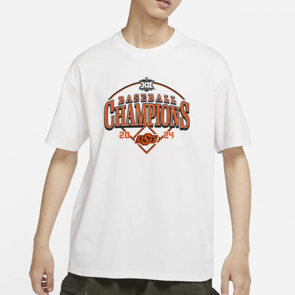 Cowboys 2024 Big 12 Baseball Conference Tournament Champions Curveball Break T-Shirts