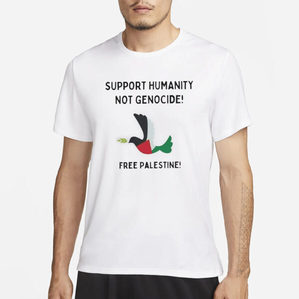 Free Palestine Support Human Not Genocide Art Design Print T-Shirt1
