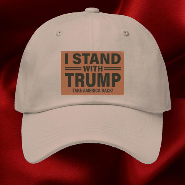 I Stand With Trump 2024 Rectangle Leather Patch Hat