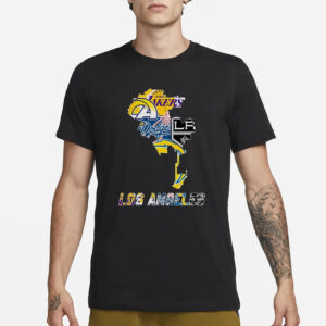 Los Angeles Map Sports Teams Logo T-Shirt1
