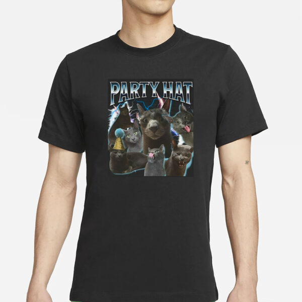 Reallylittlecat Party Hat Cat T-Shirts