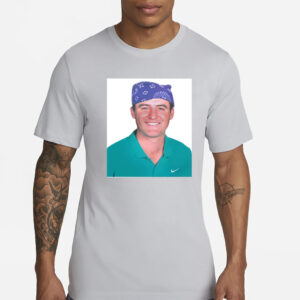 Scottie Scheffler High-Fiving Fans Wearing Prison Mike Mugshot T-Shirt4