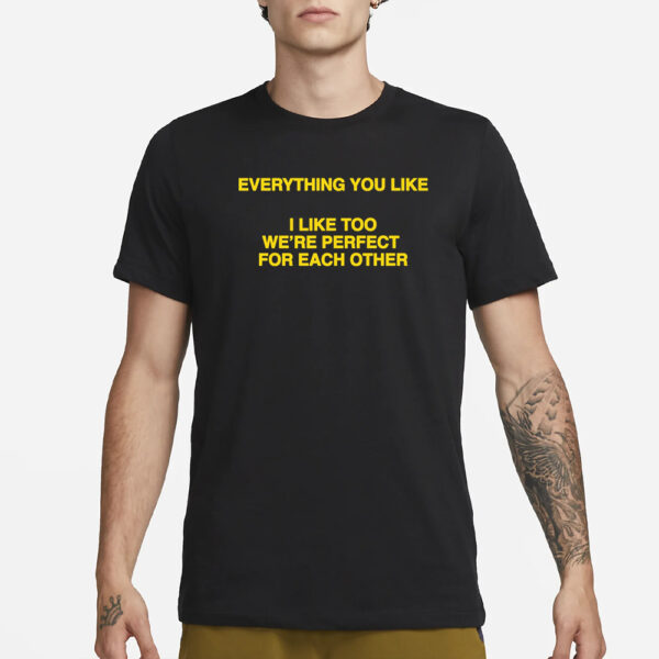 Everything You Like, I Like Too We're Perfect For Each Other T-Shirt3