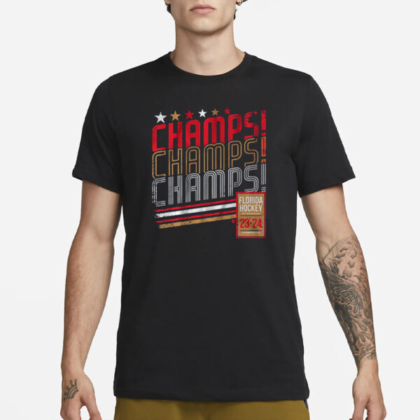 FLORIDA HOCKEY CHAMPS CHAMPS CHAMPS T-SHIRT3